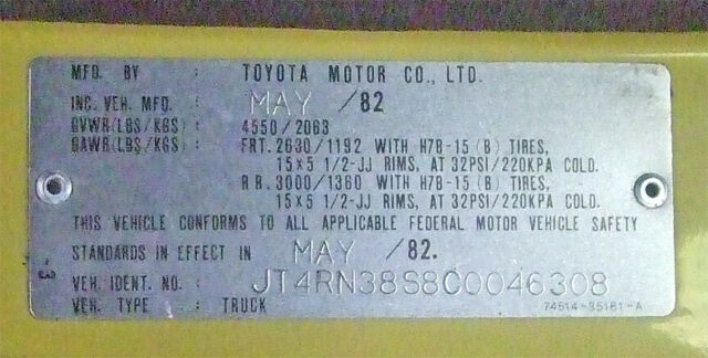 toyota 1982 4wd, sr5, 5-speed, hilux first generation truck