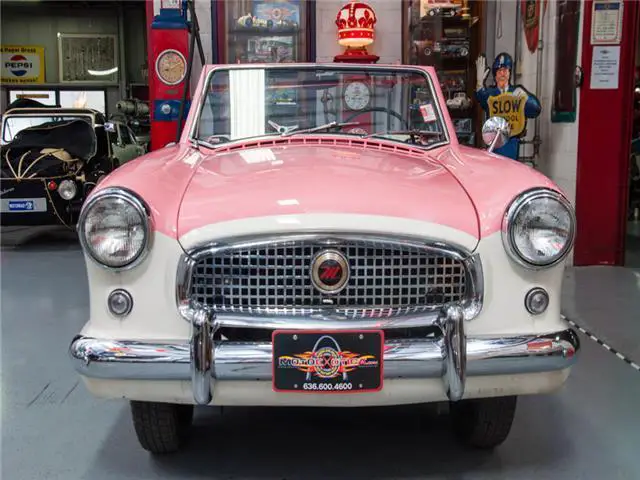 1959 nash metro convertible, series iv, pink over white!!
