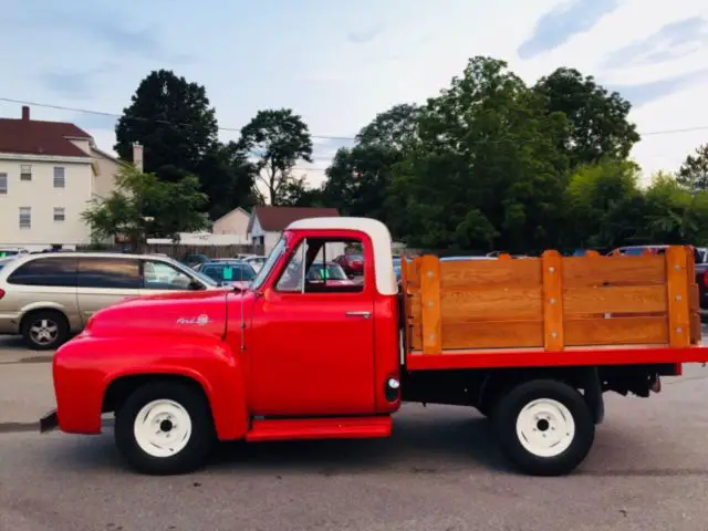 1955 ford f-100 flat bed stake truck v8 manual restored #'s