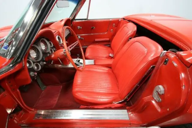 classic vintage chrome c2 vette red knock off wheels fuel injected chevy sbc