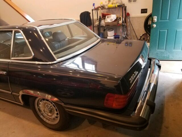 mercedes-benz sl 1984 blue convertible gray leather interior rwd v8 ac power