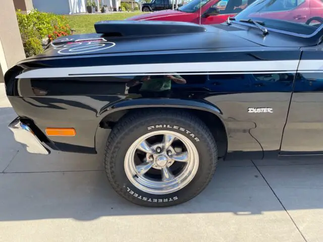 1973 plymouth duster coupe black rwd automatic 360 mopar magnum crate