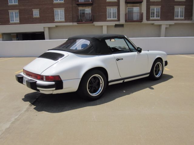 1984 porsche 911 convertible, original, white, 57,300 miles, very clean