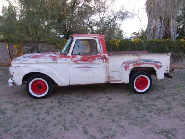1961 ford f100 stepside shortbed 1/2 ton pickup vintage "rat rod" patina