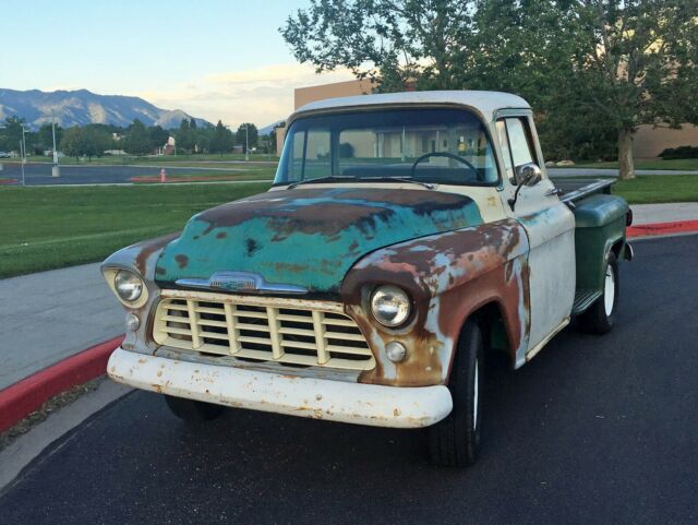1955 chevrolet pickup with classic full back wrap around window-great condition