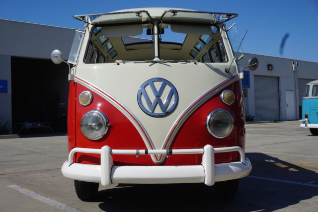beautiful 1966 vw bus 23 windows disc brakes, safaris
