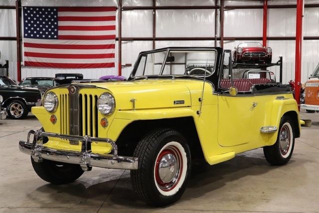 1949 willys jeepster 89585 miles bright yellow suv v6 automatic