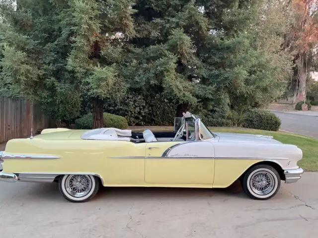 1956 pontiac star chief convertible yellow rwd automatic custom