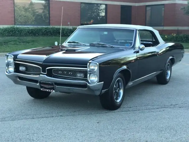 1967 pontiac gto convertible starlight black phs docs protect-o-plate