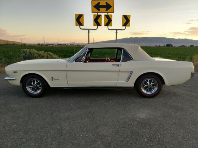 ***1965 ford mustang k-code manual convertible white with red interior***