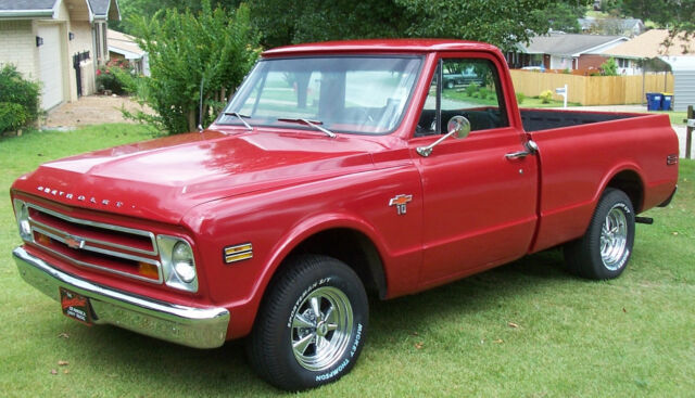 1968 chevy c10 short bed pickup truck 68 chevrolet gm red vintage swb wheel base