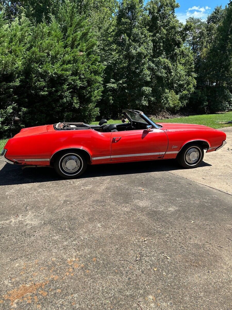 1970 oldsmobile cutlass convertible red rwd automatic
