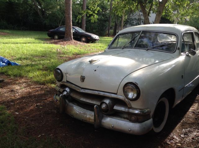 antique car-- 1951 ford victoria (white)