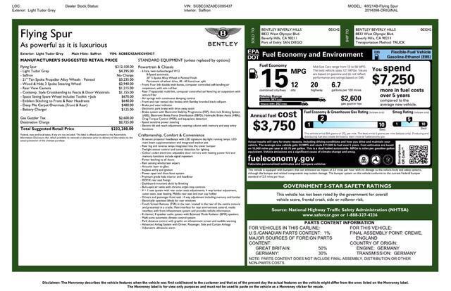 2014 bentley flying spur w12 sedan 4d