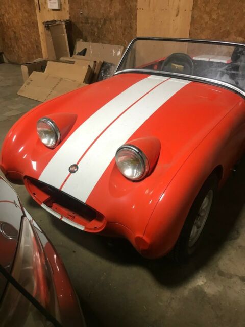 1961 bugeye sprite road/race orange classic british sports car overdrive trans