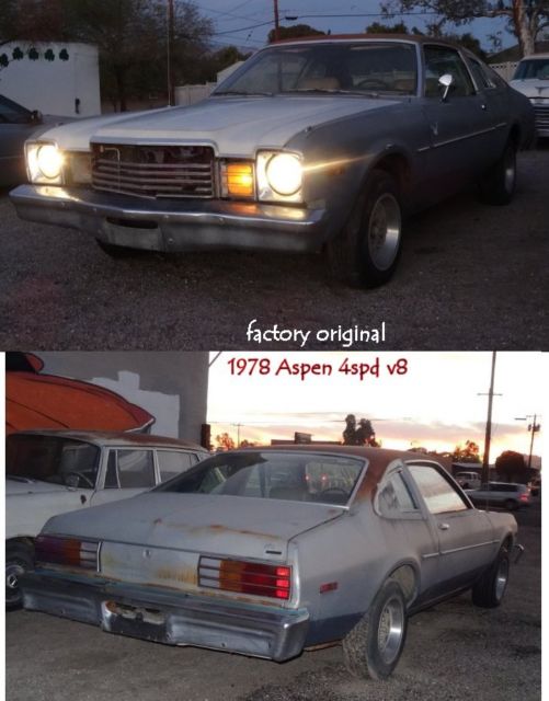 1978 dodge aspen 318 v8 4 speed stick ac ps se edition volare duster r/t az car