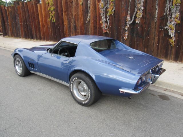 1969 blue corvette 427 435 4-speed california car tilt/tele