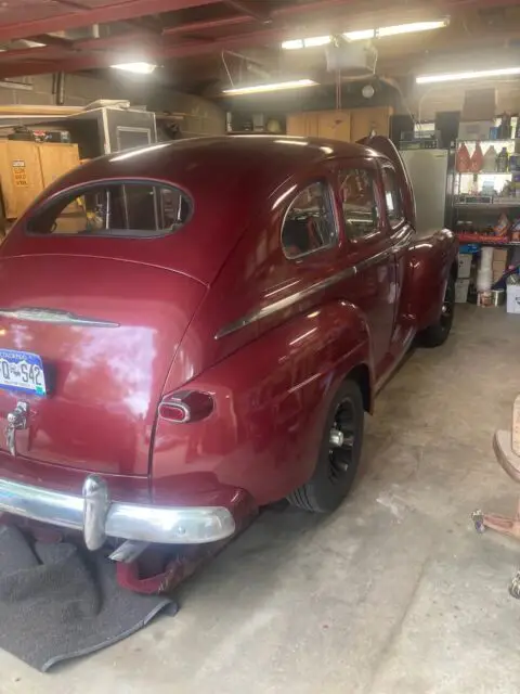 1947 ford super deluxe sedan red rwd manual base