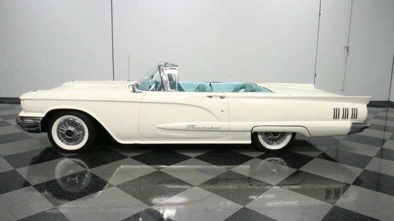classic vintage chrome fomoco tbird convertible 352 v8 auto transmission white