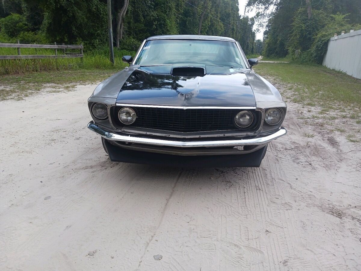 1969 ford mustang mach 1 sportscar grey rwd automatic
