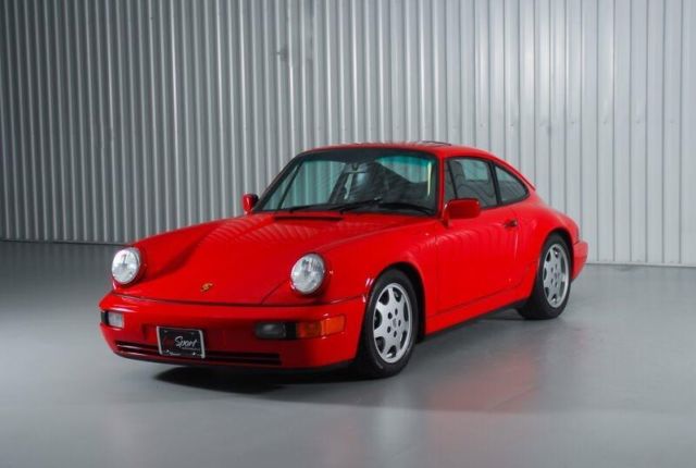 1989 porsche 964 carrera 4 coupe guards red/black 39,000 one owner miles mint!!!