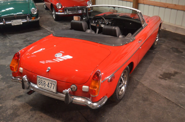 stunning red southern california chrome bumper mgb roadster with overdrive