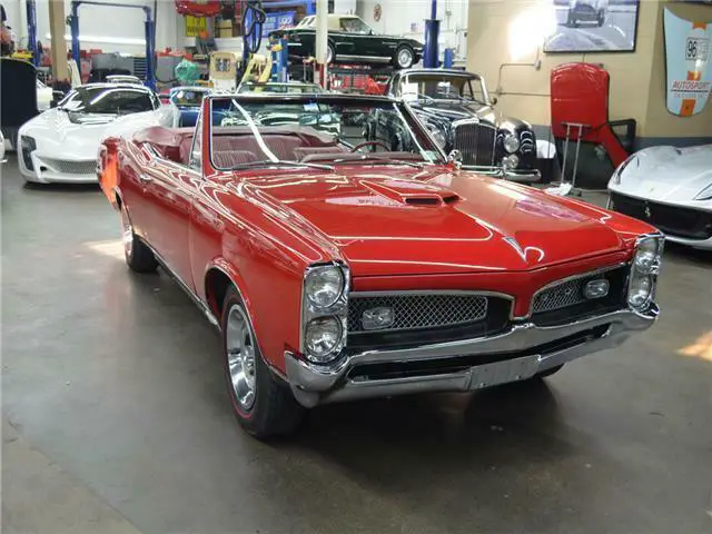 1967 pontiac gto convertible 3711 miles regimental red convertible v8 400ci 360b