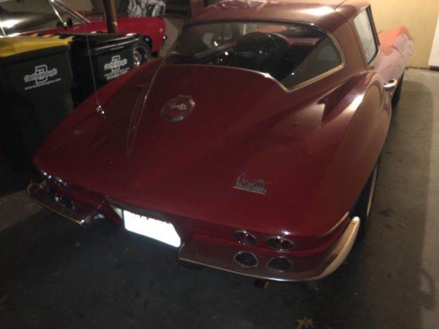1967 corvette sting ray coupe factory ralley red-red interior survivor