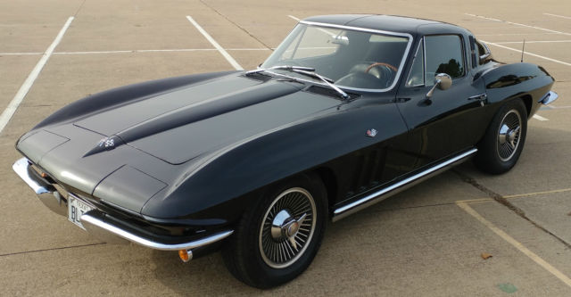 corvette coupe black, black leather, 327/250hp, auto, ac, pwr brakes-steering