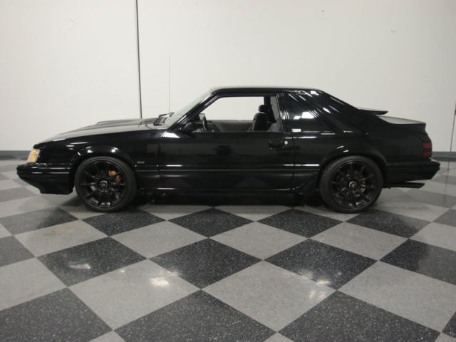 sinister fox-body svo, turbocharged 2.3l, 5-speed, 4 discs, 18-inch motegi rims!