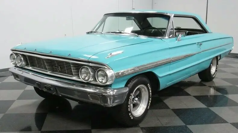 classic vintage chrome fomoco galaxie 500 xl 428 v8 auto transmission blue
