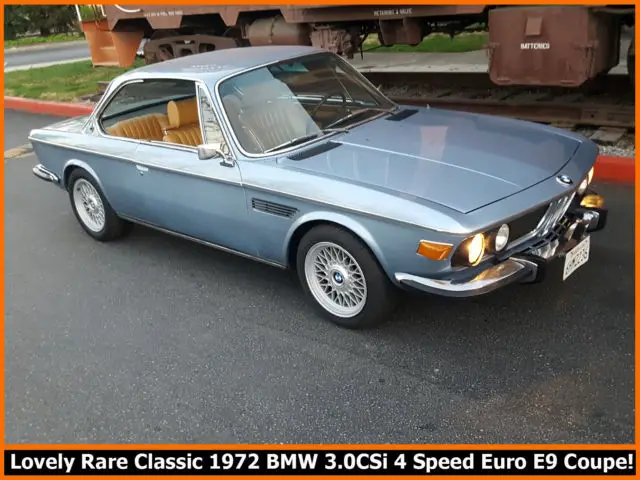 collectible classic 1972 bmw 3.0csi e9 4 speed coupe! fuel-injected euro model!