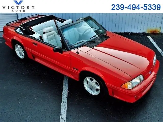 1991 ford mustang gt convertible 27,952 miles red 5.0l v8 ohv 16v automatic