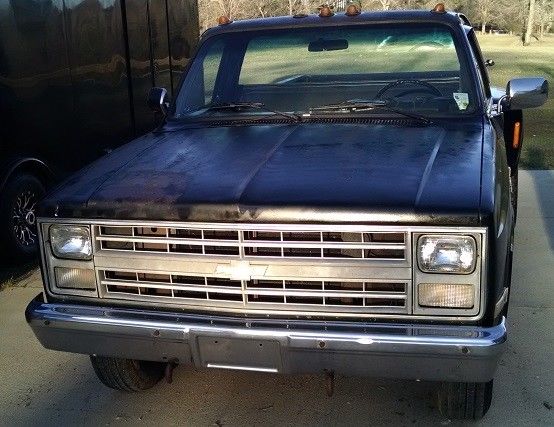 truck, chevrolet c30, dually, 454ci, 2wd, manual transmission, black color
