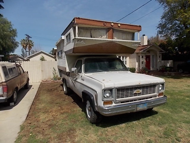 1973 chevy cheyenne 454 truck camper special w/ camper - as is !!!!