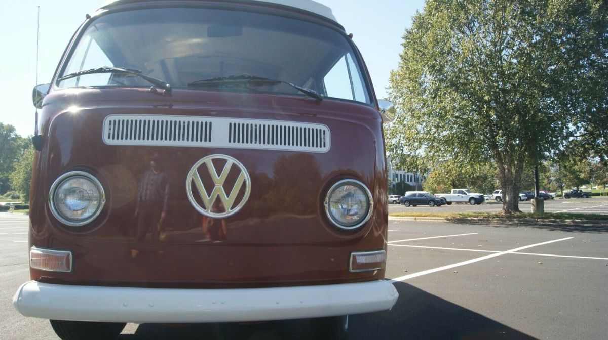 red 1971 volkswagen camper