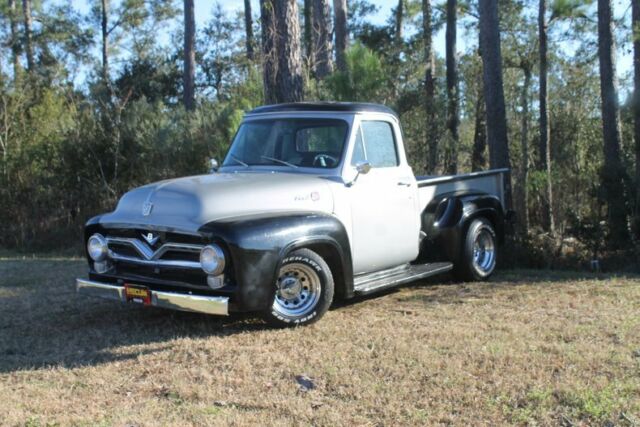 1955 ford f100,custom gauges, fresh paint, wood bed 390 v8 auto