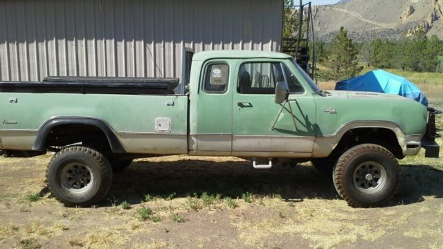 1973 dodge power wagon extra cab pickup 4x4 rb 400 eng 727 trans, dana 60's