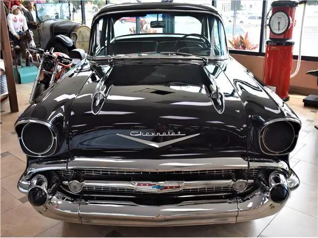 1957 chevrolet 150 black widow 0 black and white 283c.i. column shift 3-speed m