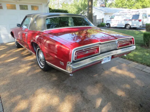 1969 ford thunderbird, red, restored. 22k on rebuilt eng. 8 track player, more !