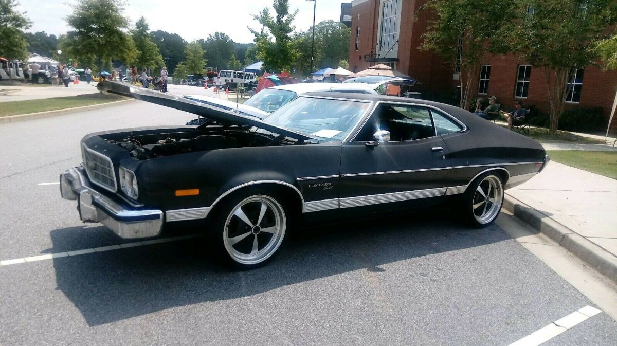 1973 ford gran torino sport black rwd automatic fastback
