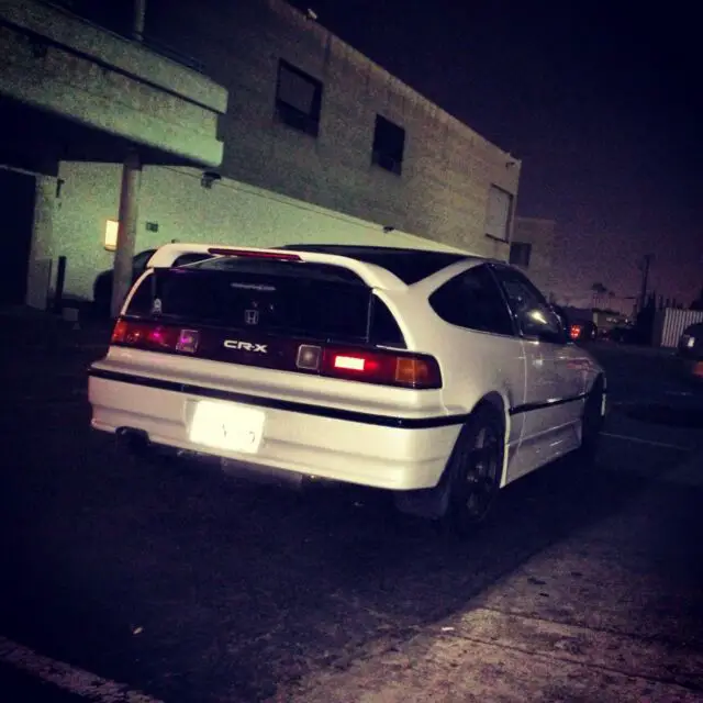morning frost white honda cr-x sir jdm h22 kosei k1 greddy tannabe eibach momo