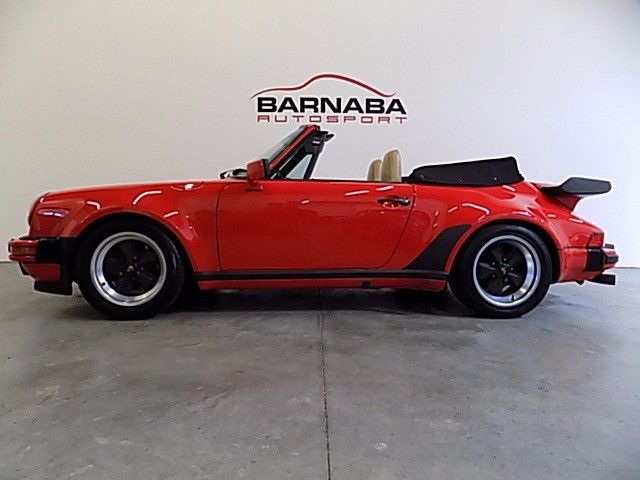 1988 porsche 911 turbo cabriolet 24206 miles guards red 3.3l l6 sohc 12v turbo
