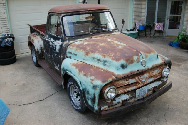 1953 ford f100 1/2 ton short bed pickup truck project rat hot street rod