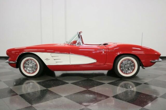 beautiful c1 in roman red w/ orig numbers matching 283 v8, 4 spd man, both tops!
