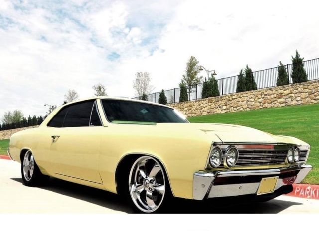 1967 chevrolet chevelle buttercup yellow with a iron headed sbc crate 383 3,900