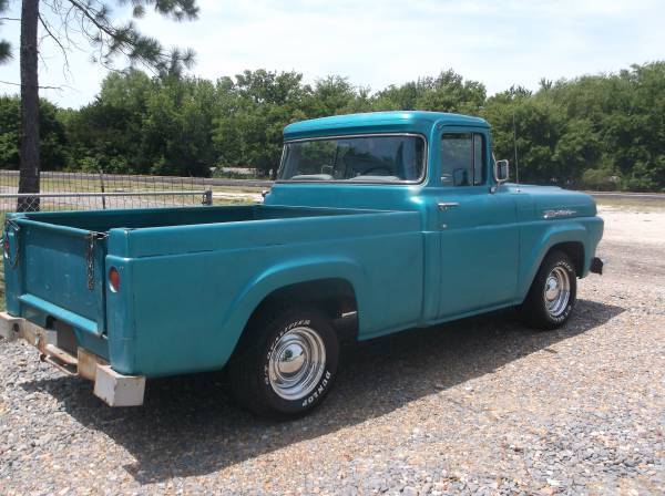 1960 ford "big back window" style-side short bed 1/2 ton f-100 pick-up