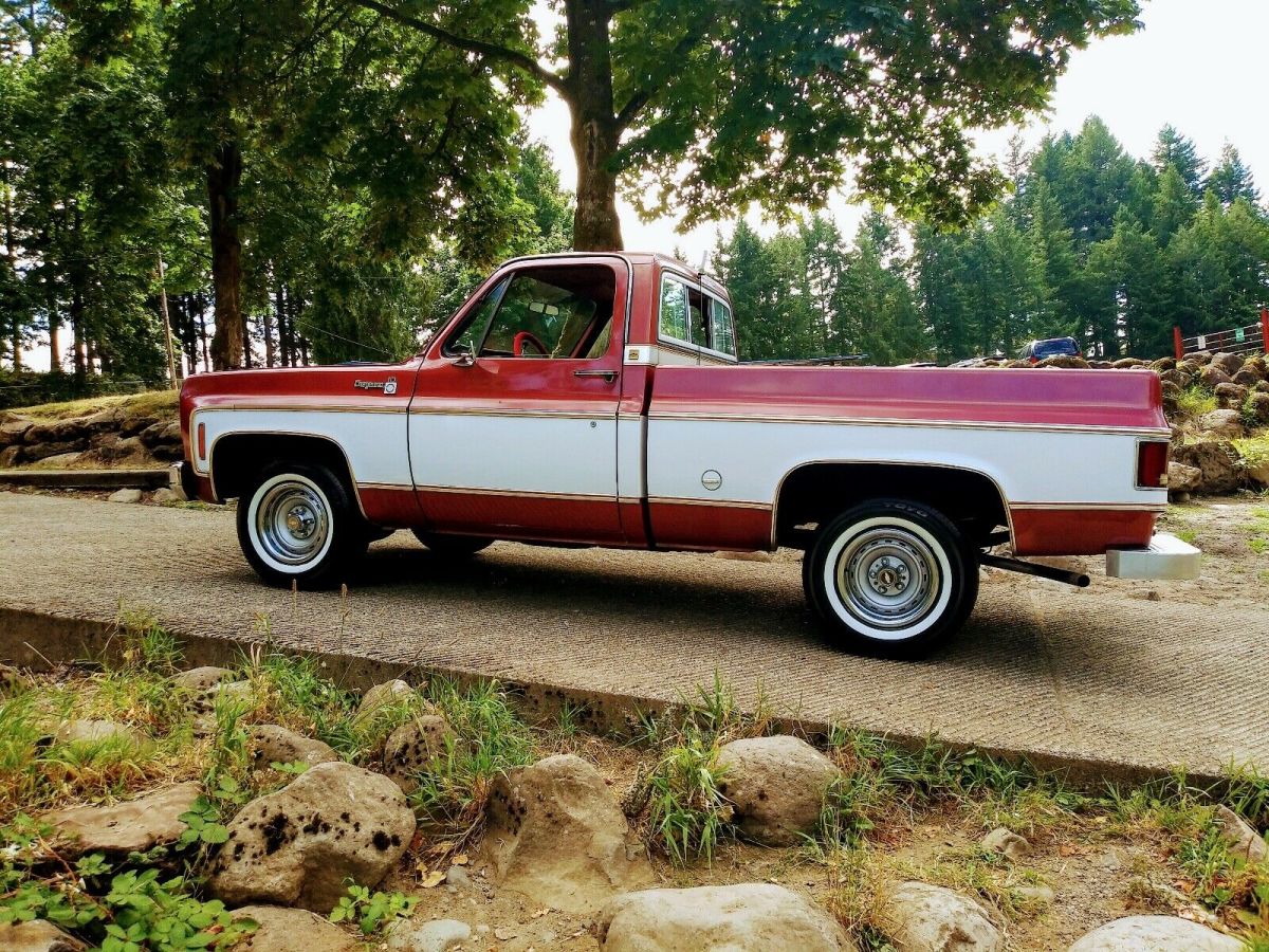 1977 chevrolet c-10 pickup red rwd automatic cheyenne