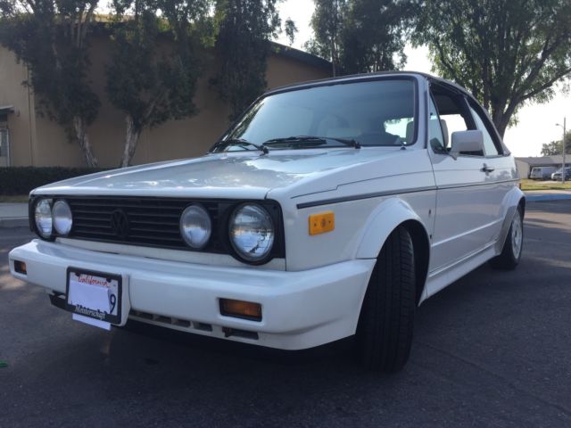 1989 vw cabriolet karmann edition-triple white-manual-excellent
