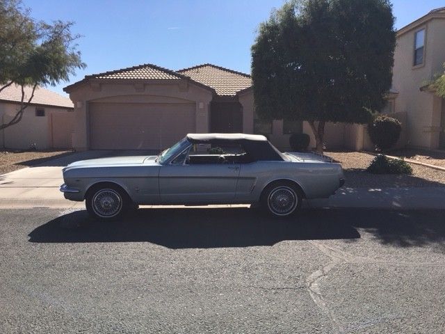 1965 ford mustang convertible 289-2v auto buckets p/steering duals dry az car!